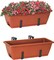Railing Planter Box, 2 Pack Deck Hanging Planters for Railings, 17in Balcony Planters Railing Hanging with Adjustable Brackets, Black and Red